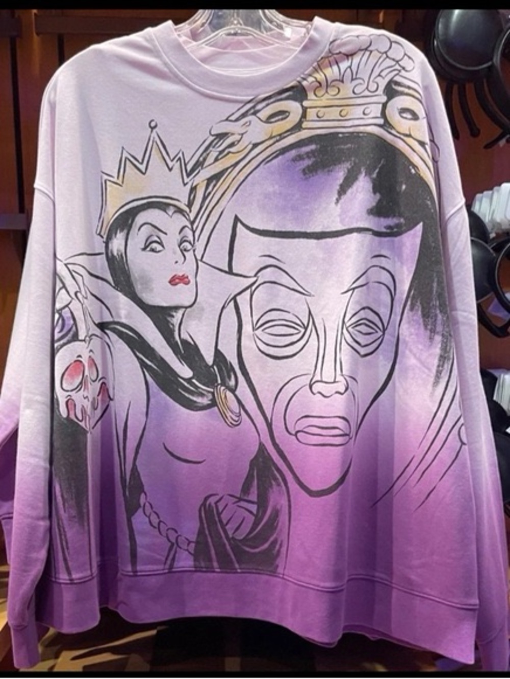 Disney Halloween Evil Queen Mirror Crew Pullover Sweater Women’s Large
